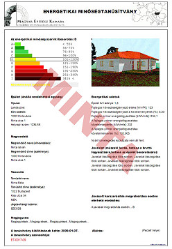 Épületenergetikai Tanúsítvány - minta